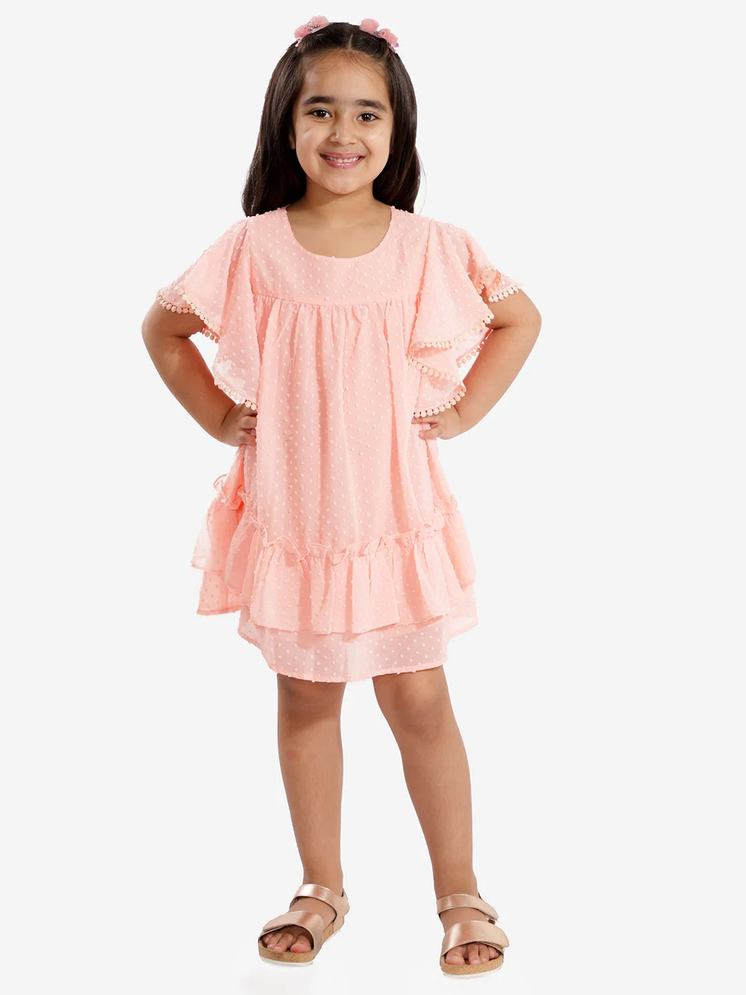 Girls georgette dobby dress