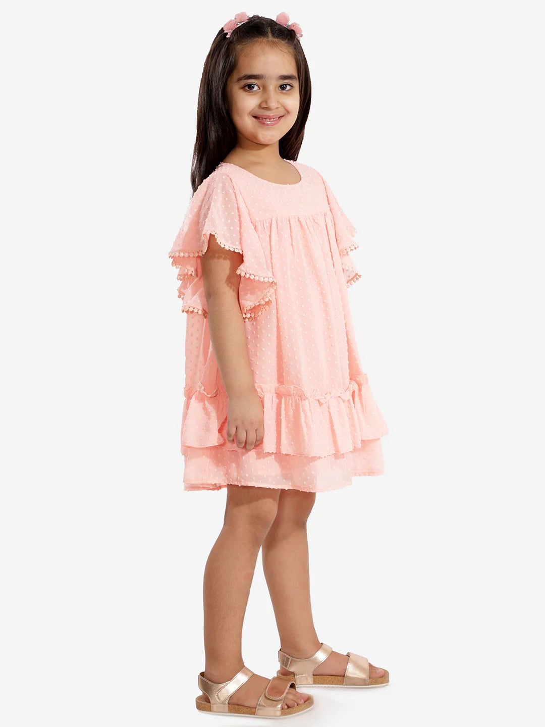 Girls georgette dobby dress
