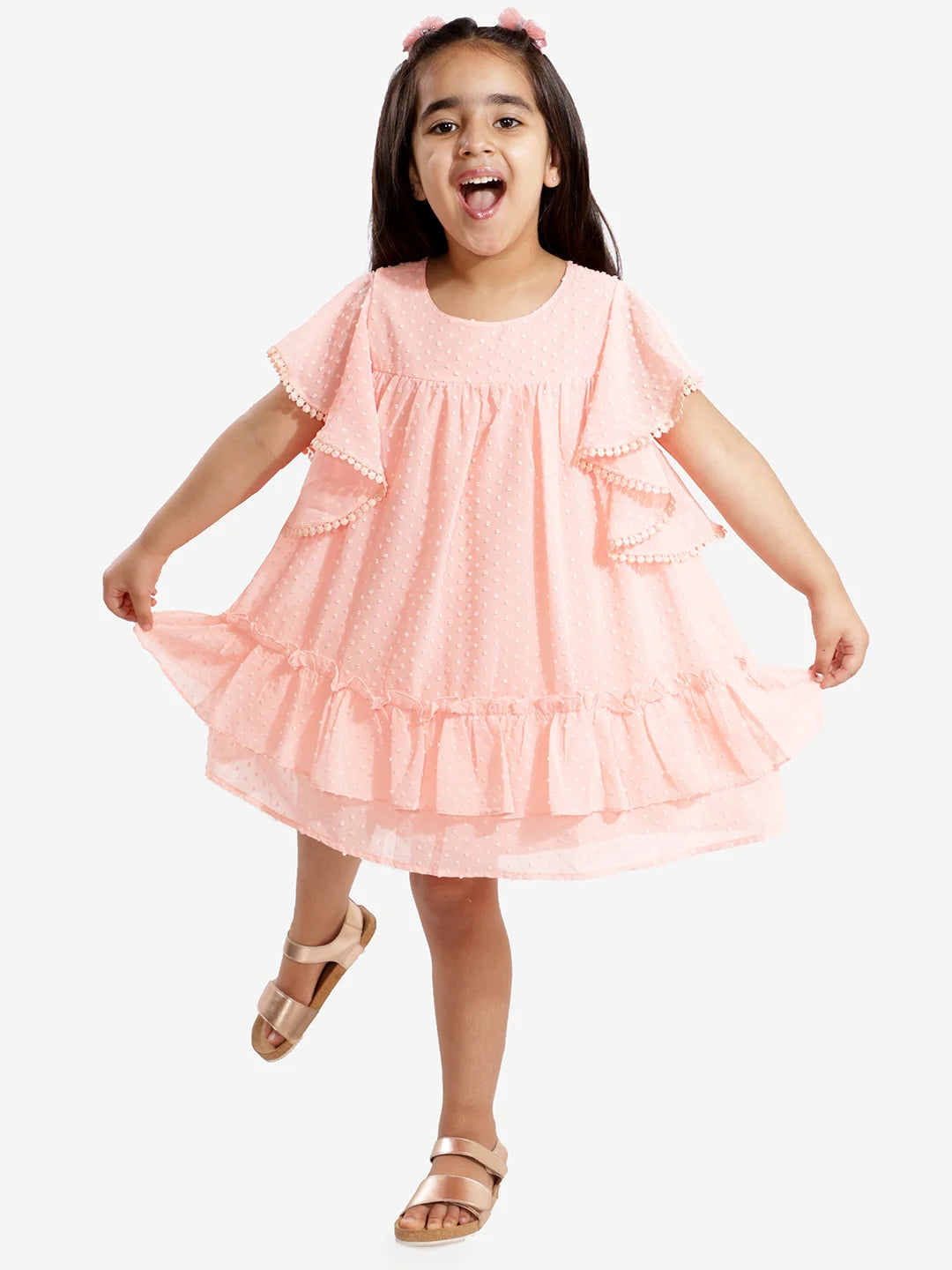 Girls georgette dobby dress