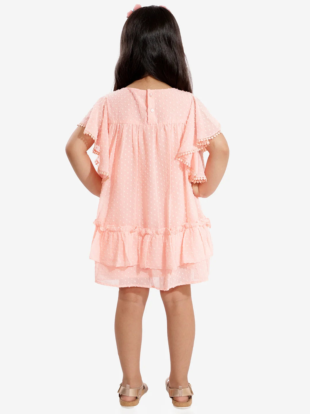 Girls georgette dobby dress