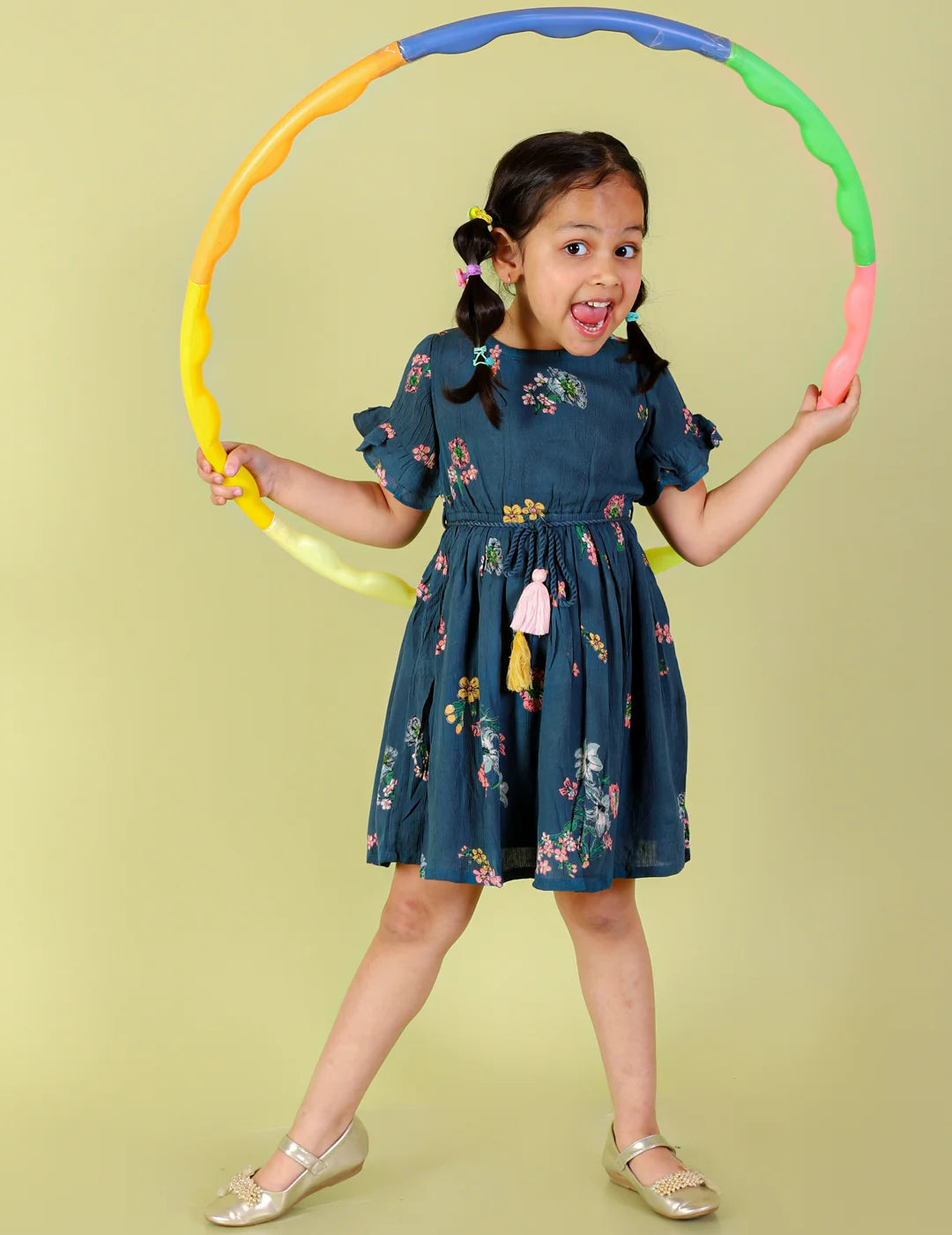 Girls stylish printed cotton casual dresss