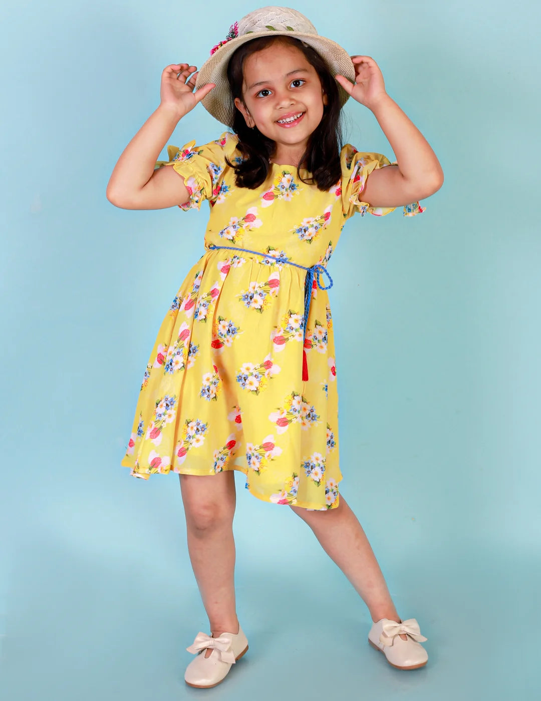 Girls printed georgette dress