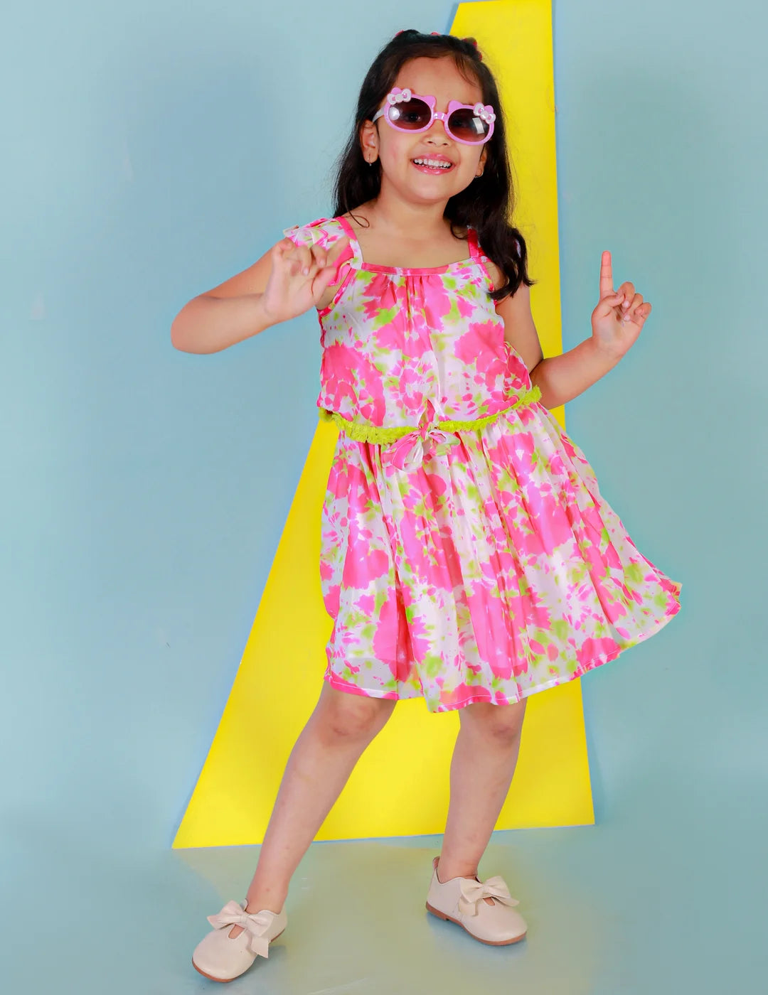 Girls Stylish printed Georgette dress