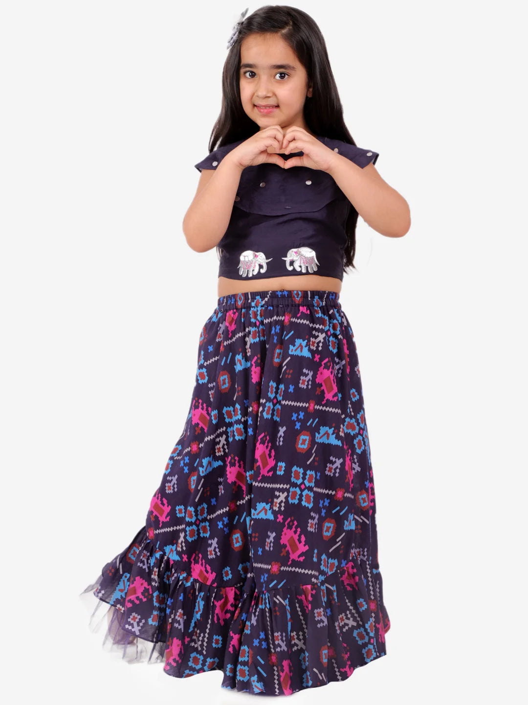 Girls choli with printed ghaghra set
