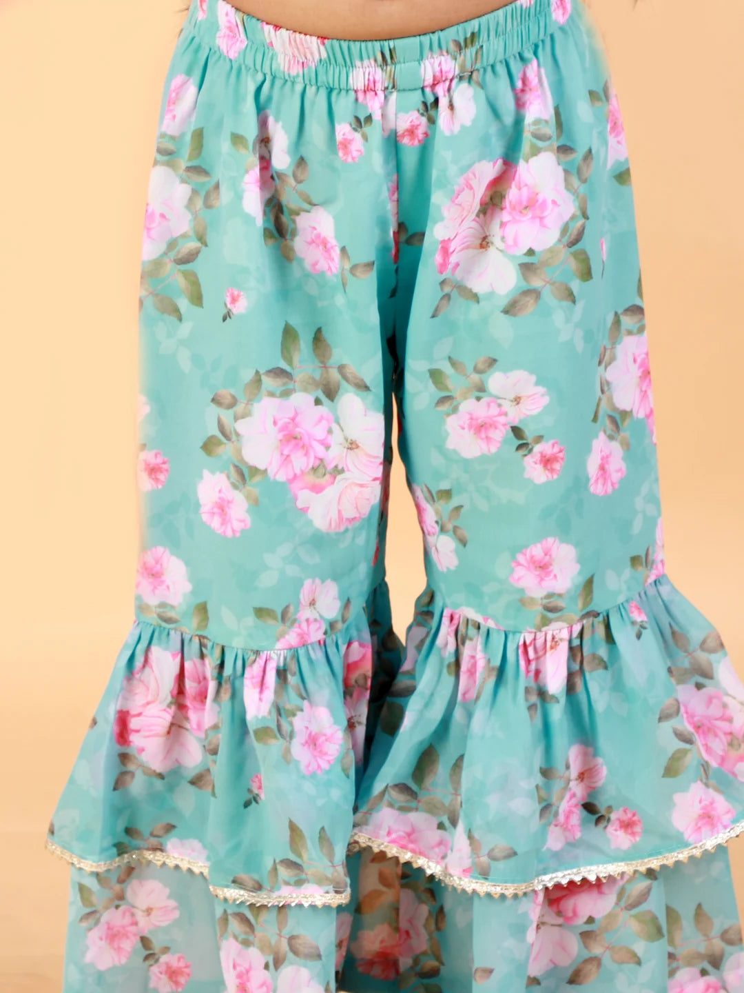 Girls Stylish printed kurta sharara with dupatta set