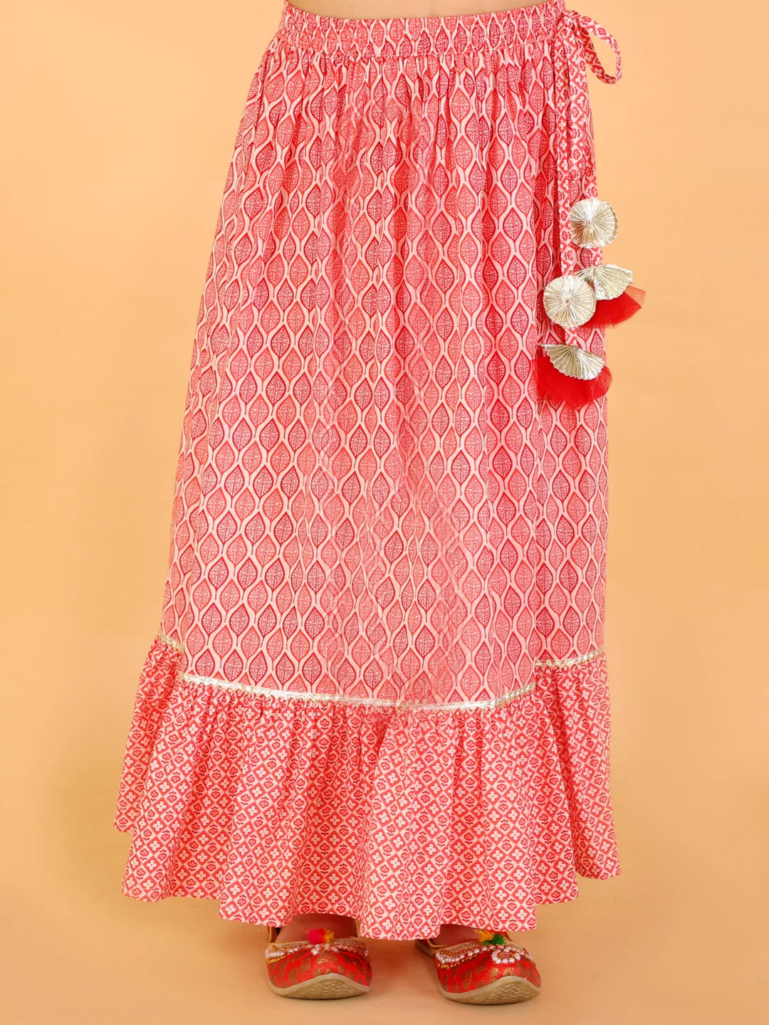 Girls Stylish Folklore printed Ghaghara choli set