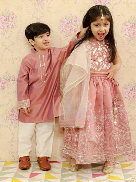 Boys Ethnic Full Sleeves Printed Kurta with Pyjama