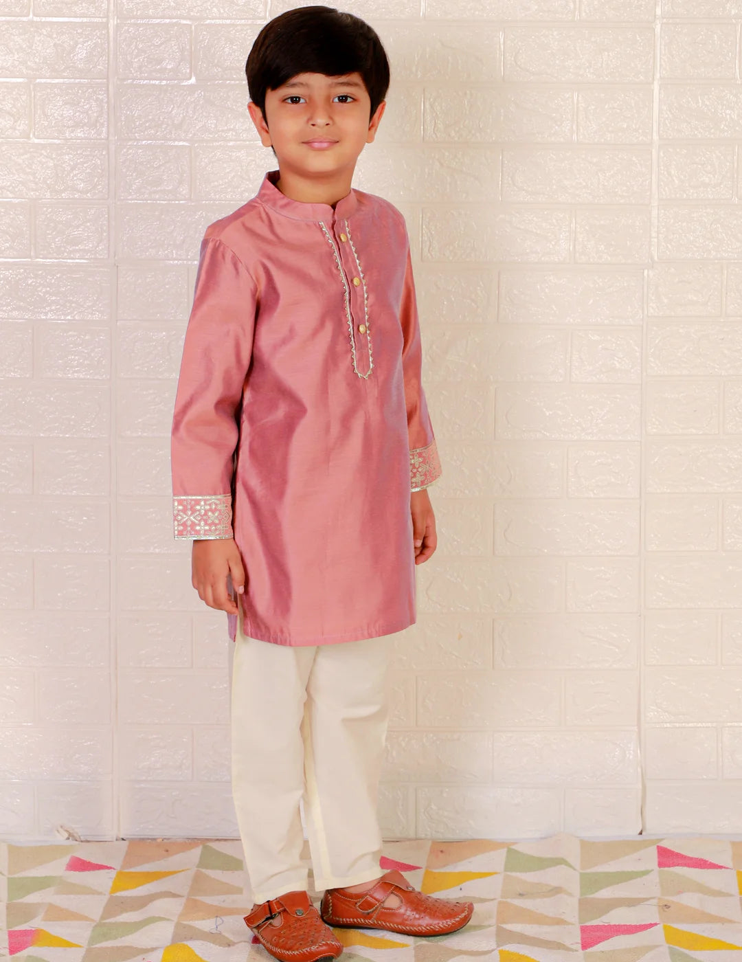 Boys Ethnic Full Sleeves Printed Kurta with Pyjama