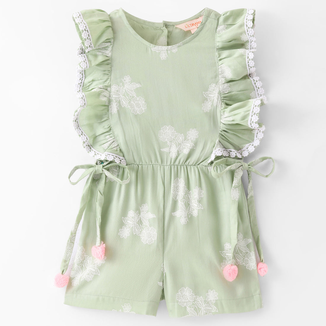 Girls Cotton satin Spagetti Jumpsuit