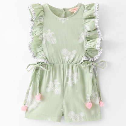 Girls Cotton satin Spagetti Jumpsuit