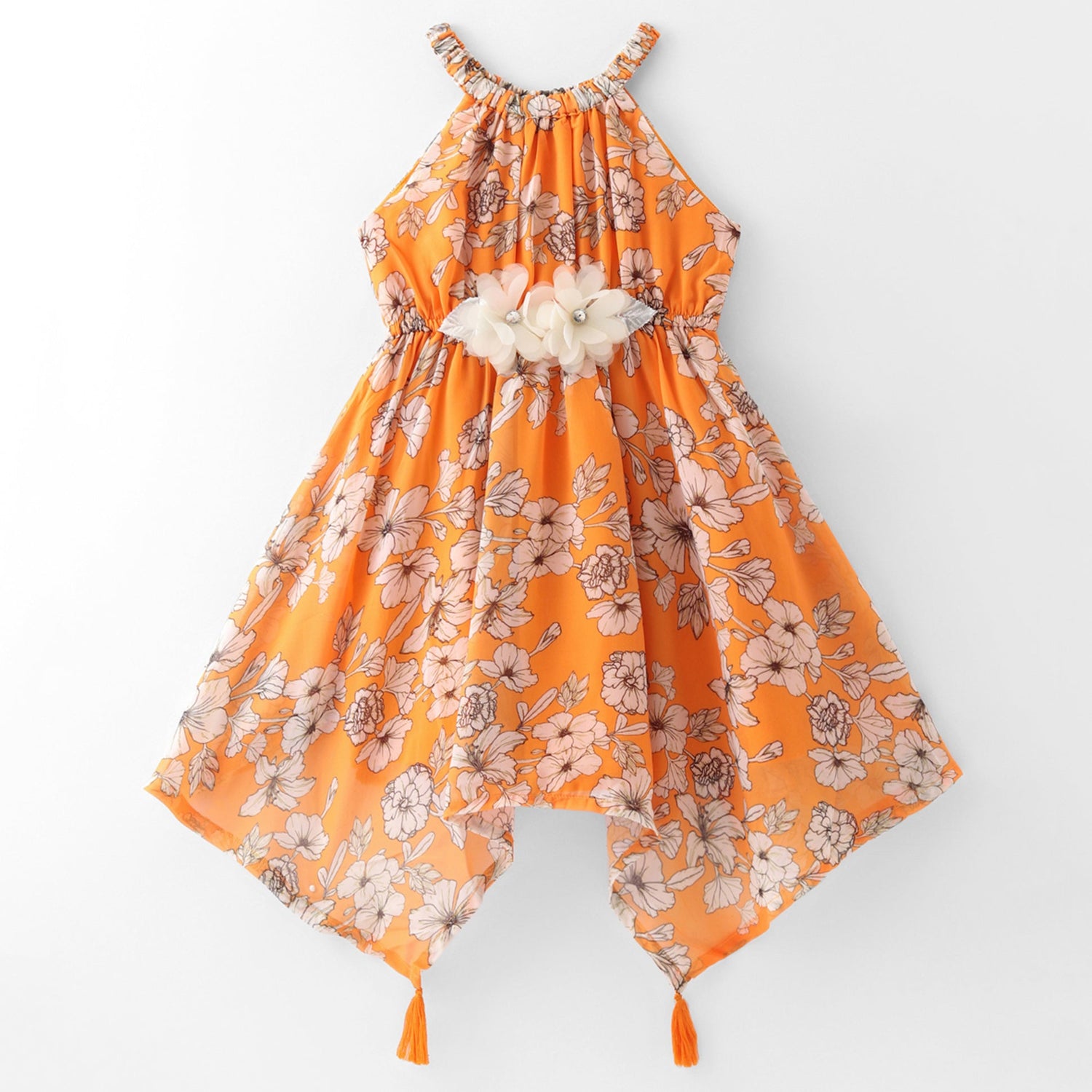 Girls printed georgette dress