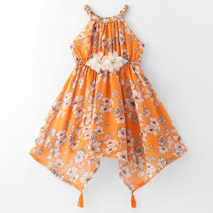 Girls printed georgette dress