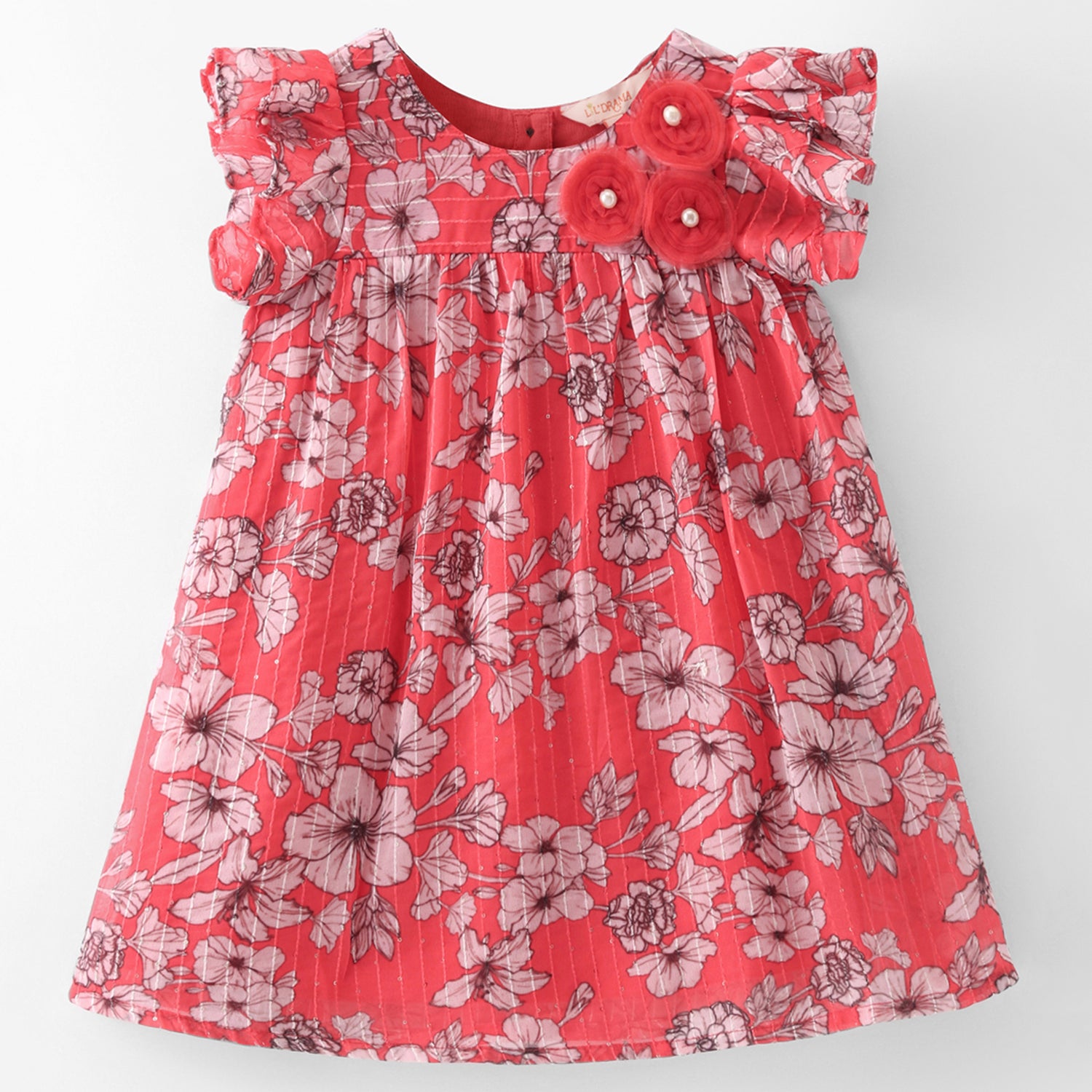 Girls printed Semi formal sequins embroidered Georgette dress