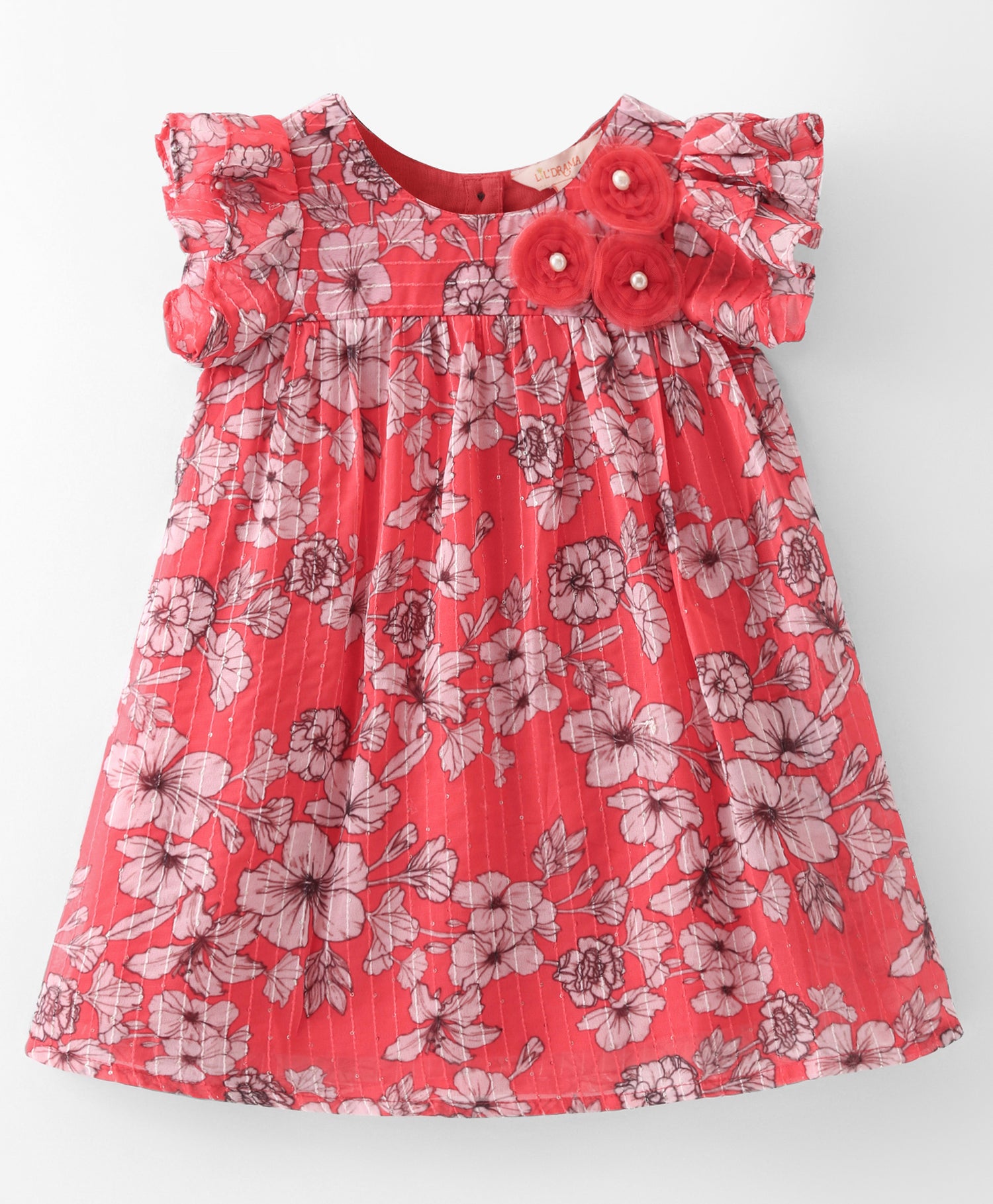 Girls printed Semi formal sequins embroidered Georgette dress