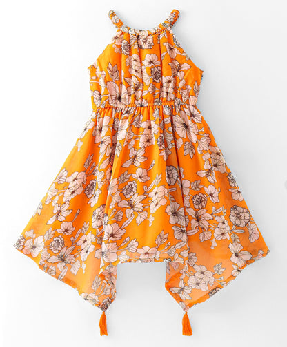 Girls printed georgette dress