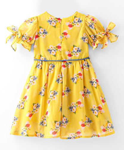 Girls printed georgette dress