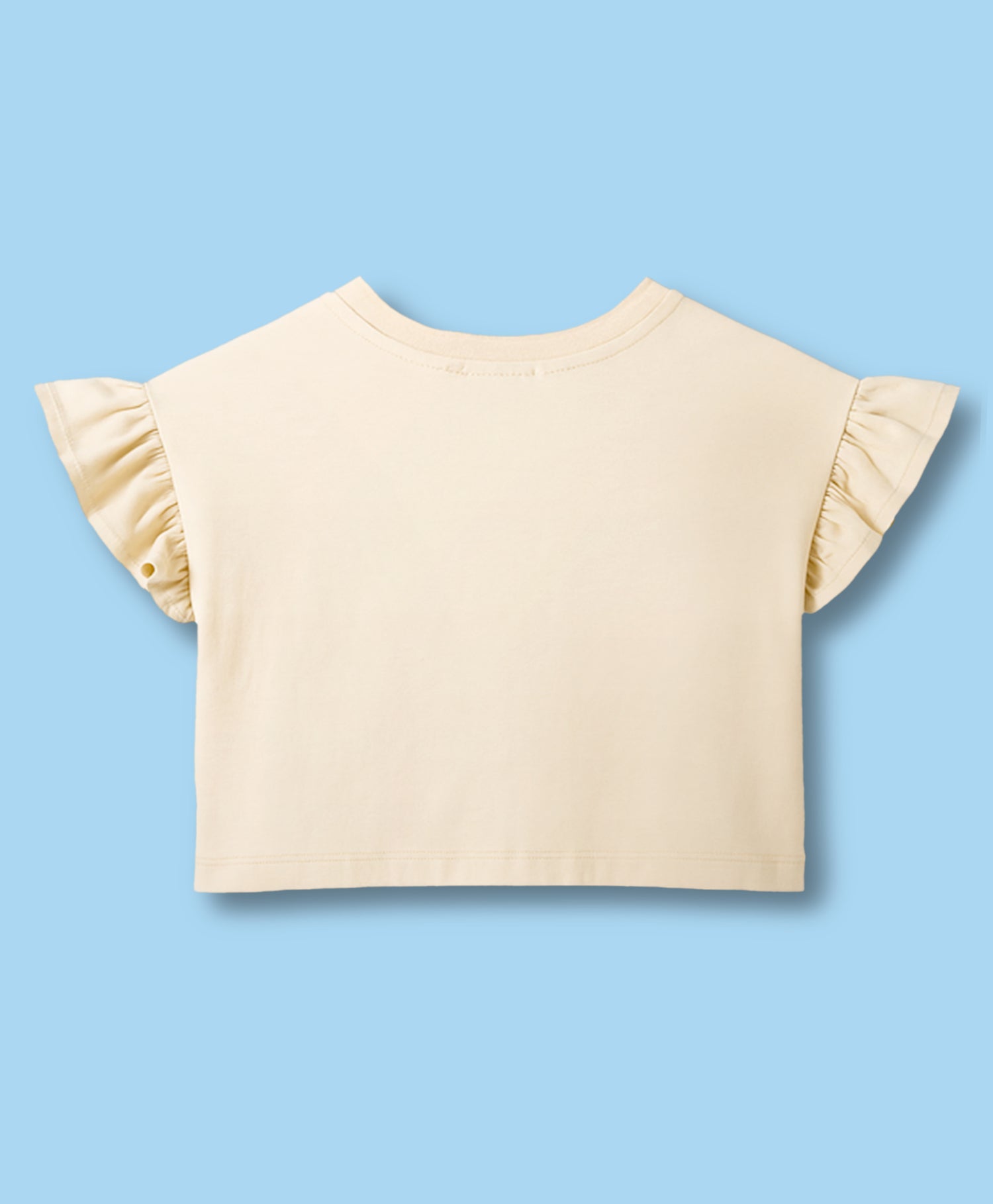 Paris Night Off White T-shirt with Peach Skirt Set For Girls