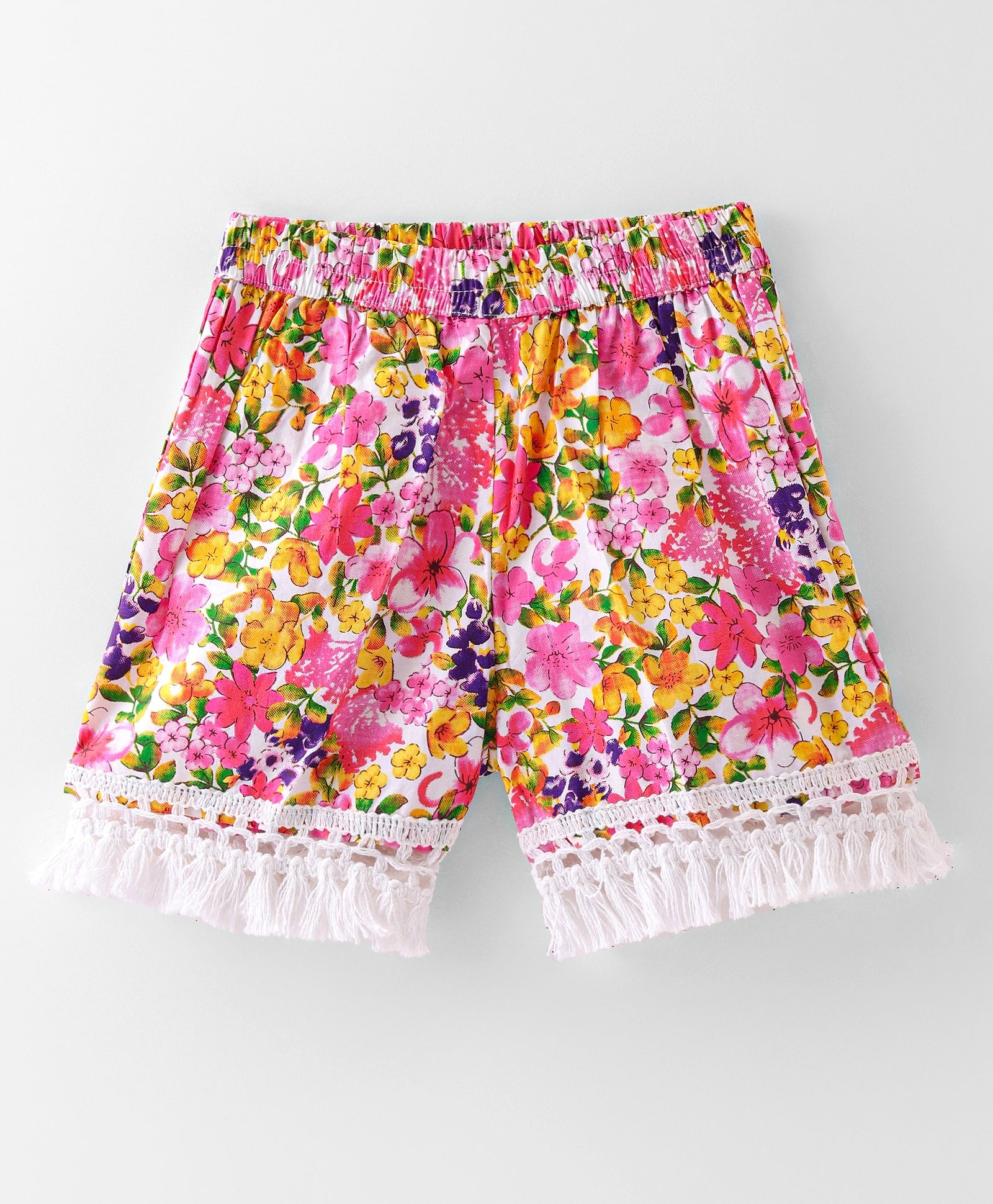 Girls printed cotton top with shorts set