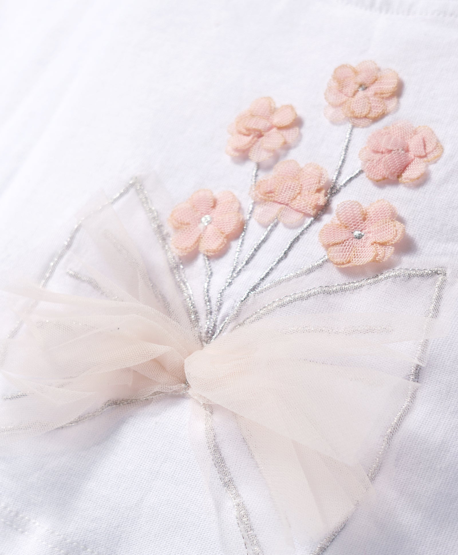 Paris Night White T-shirt with Pink Skirt Set For Girls