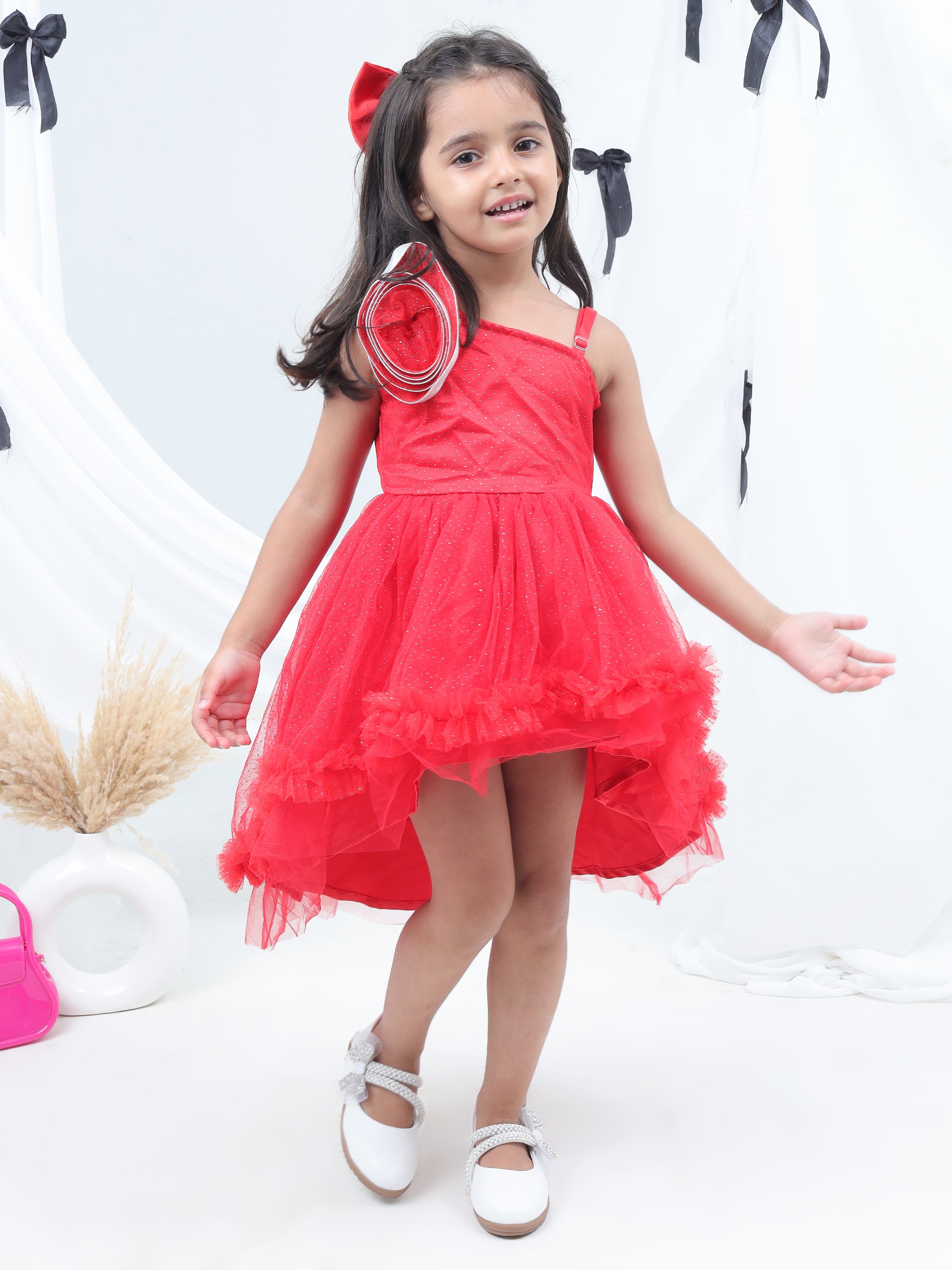 Razzle Dazzle Red Party Dress for Girls