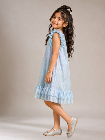Glam Up Girls Party Sky Blue Dress