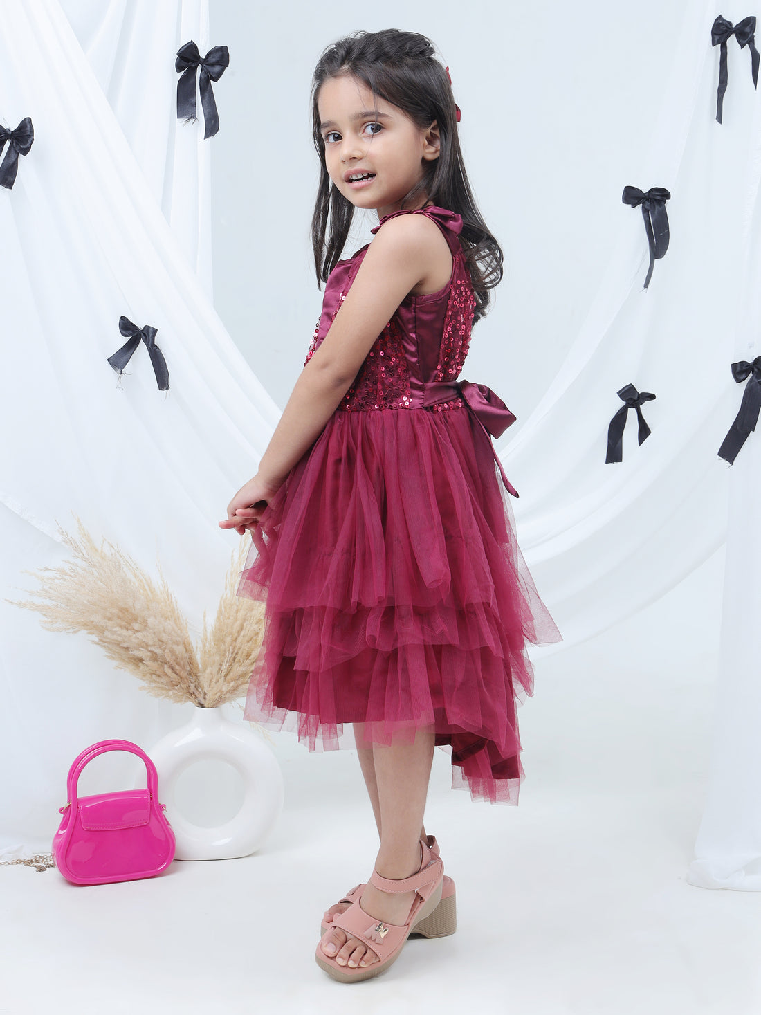 Razzle Dazzle Wine Party Dress for Girls