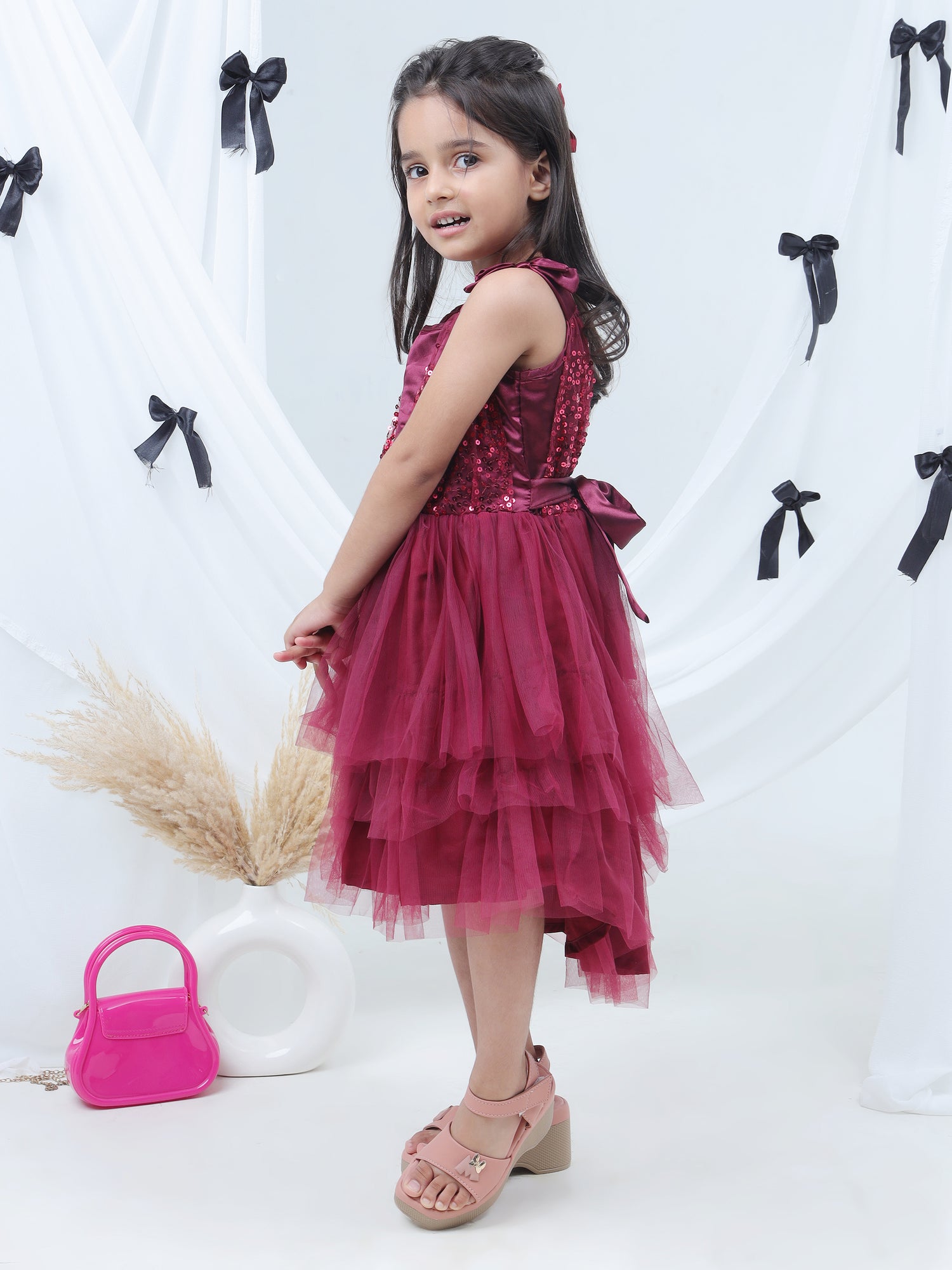 Razzle Dazzle Wine Party Dress for Girls