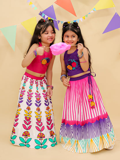 Shor-Gul Pink Lehanga Choli Set For Girls