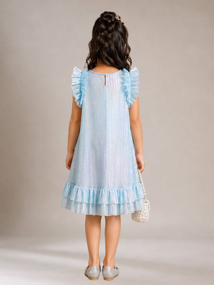 Glam Up Girls Party Sky Blue Dress