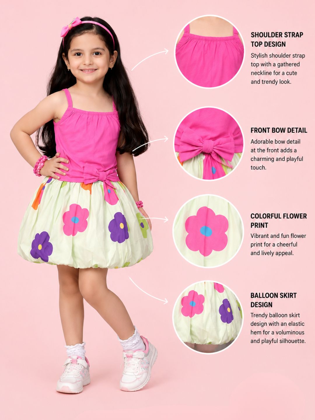 Petal Play Girls Floral Pink Co-Ordinate Set
