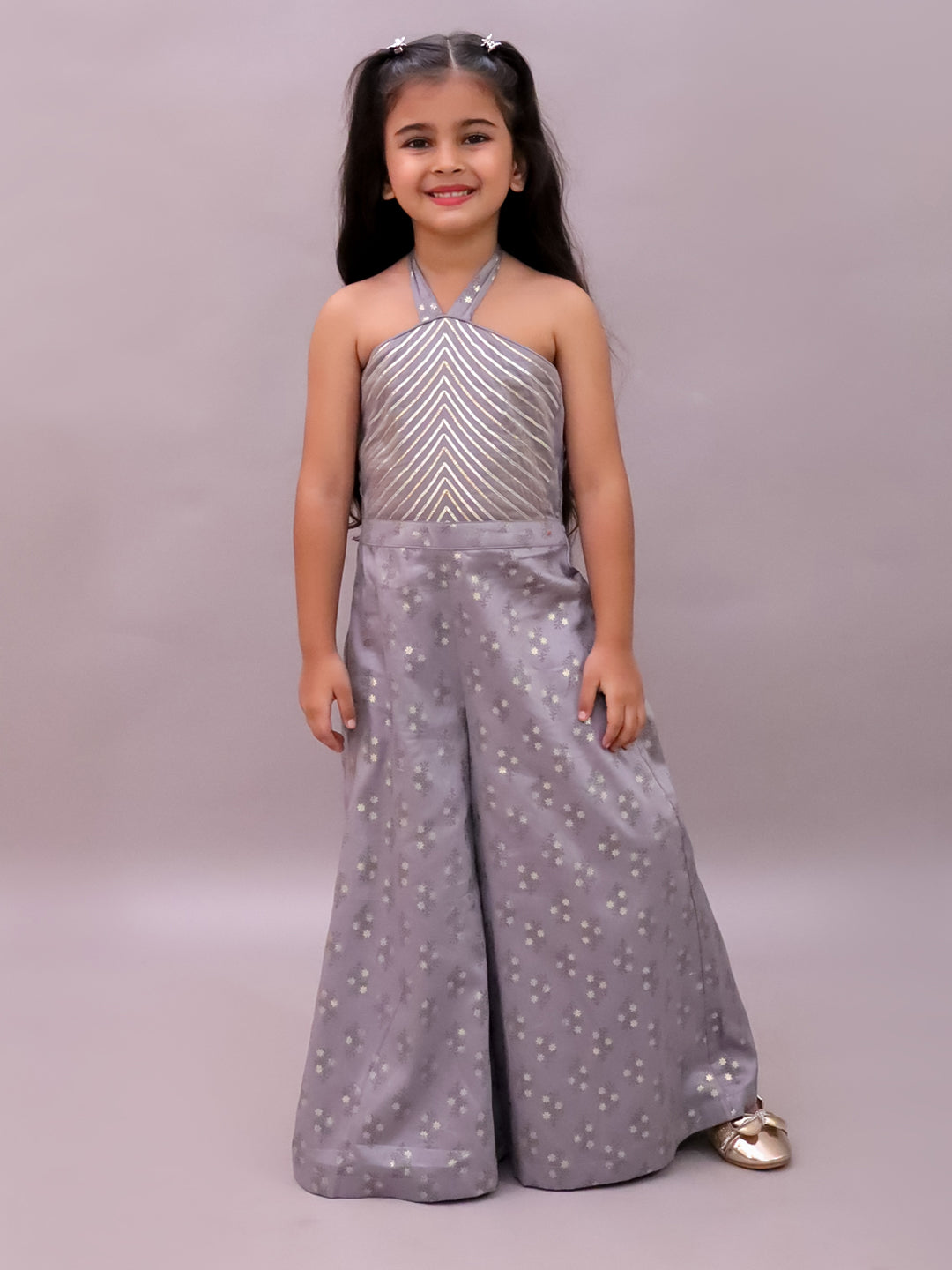 Mehfil Grey Stylish Jumpsuit For Girls