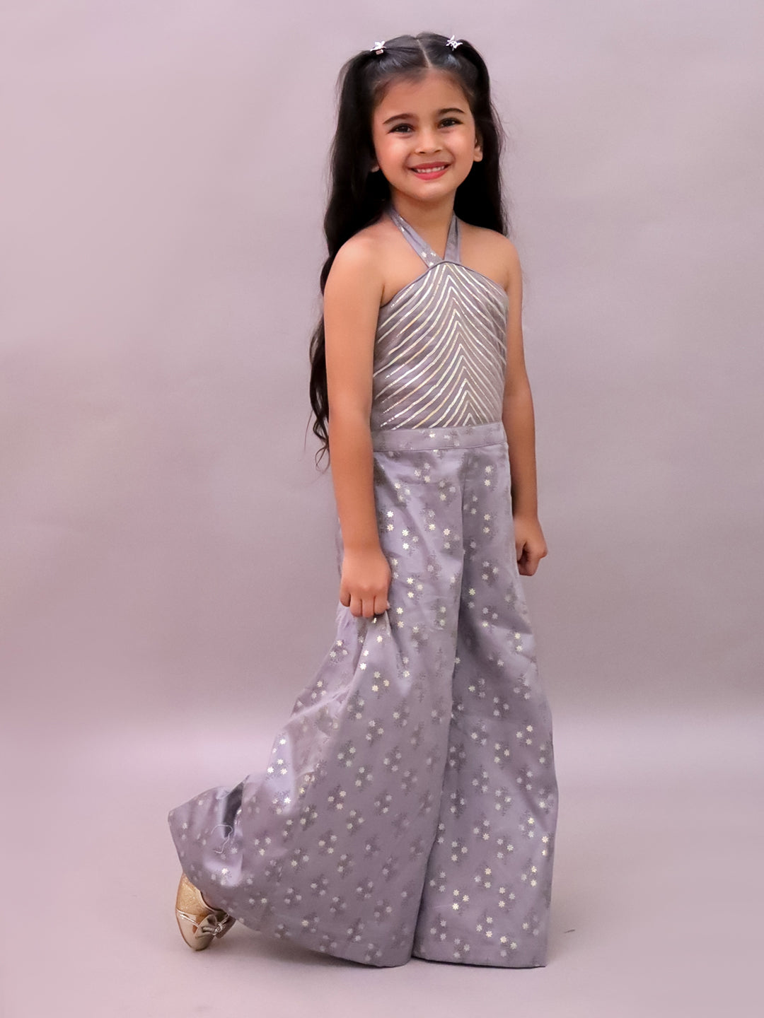 Mehfil Grey Stylish Jumpsuit For Girls