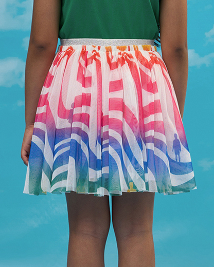 Rainbow Barbie Girls White Skirt