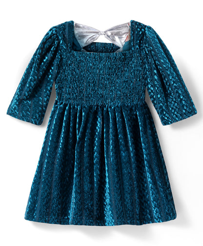 Glam Up Girls Teal Velvet Party Dress