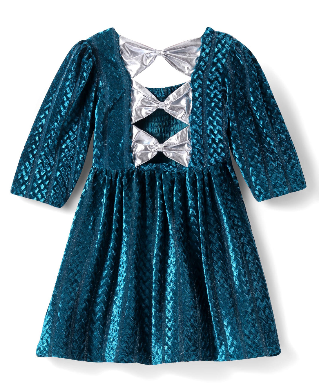 Glam Up Girls Teal Velvet Party Dress