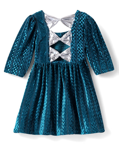 Glam Up Girls Teal Velvet Party Dress