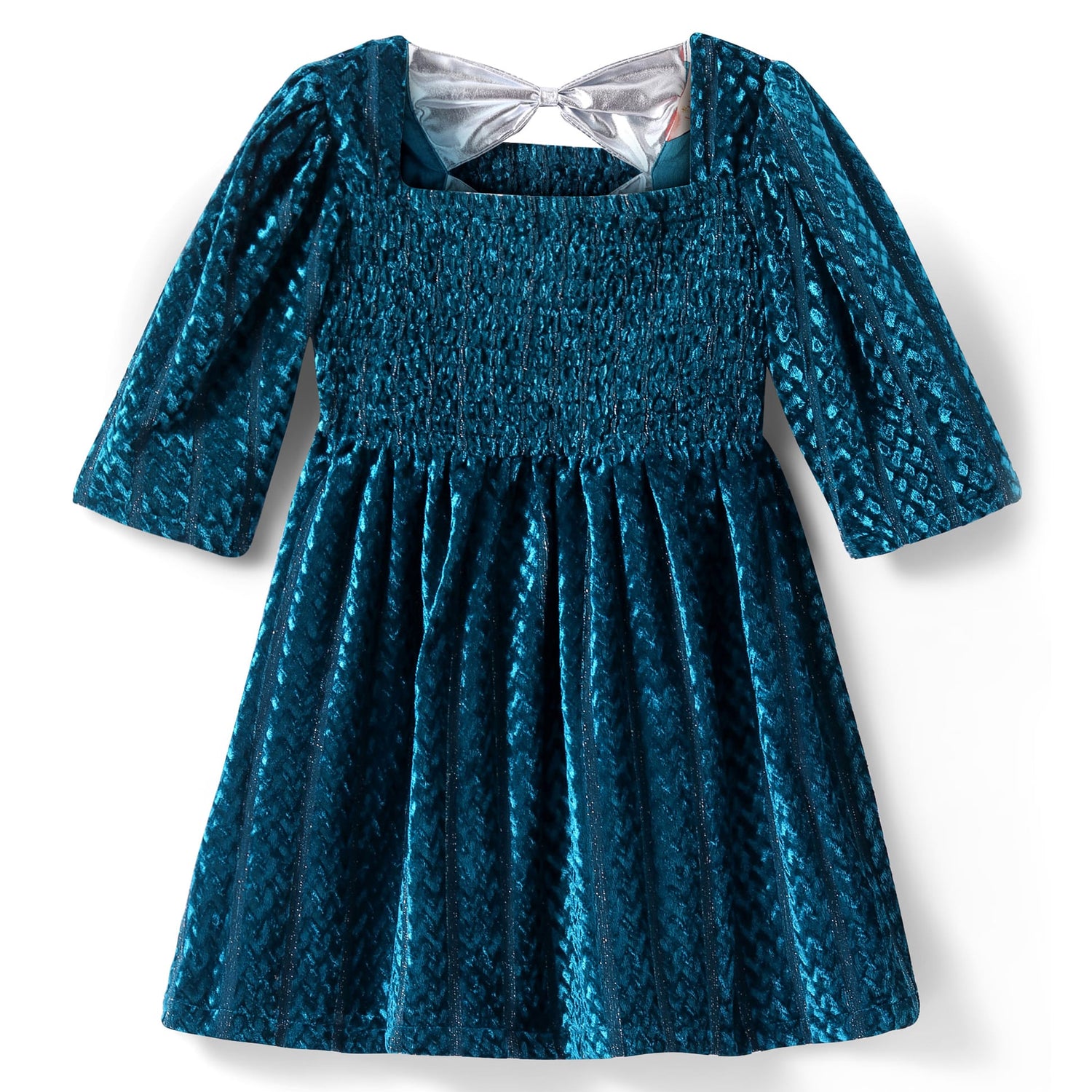 Glam Up Girls Teal Velvet Party Dress