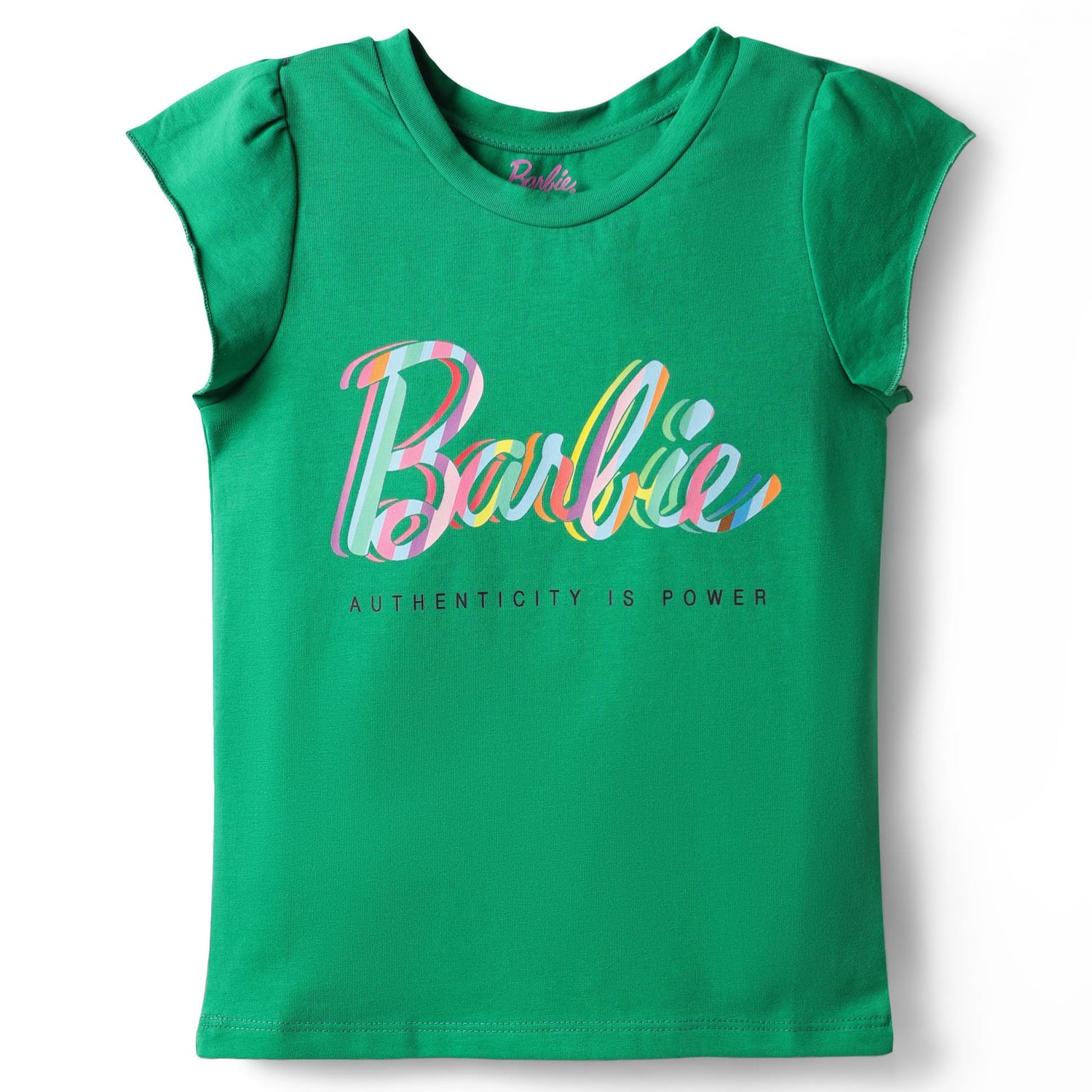 Rainbow Barbie Girls Green T-shirt