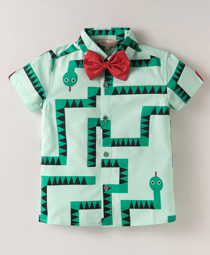 Board game inspired Boys Green Table Print Shirt and Boxer Sets