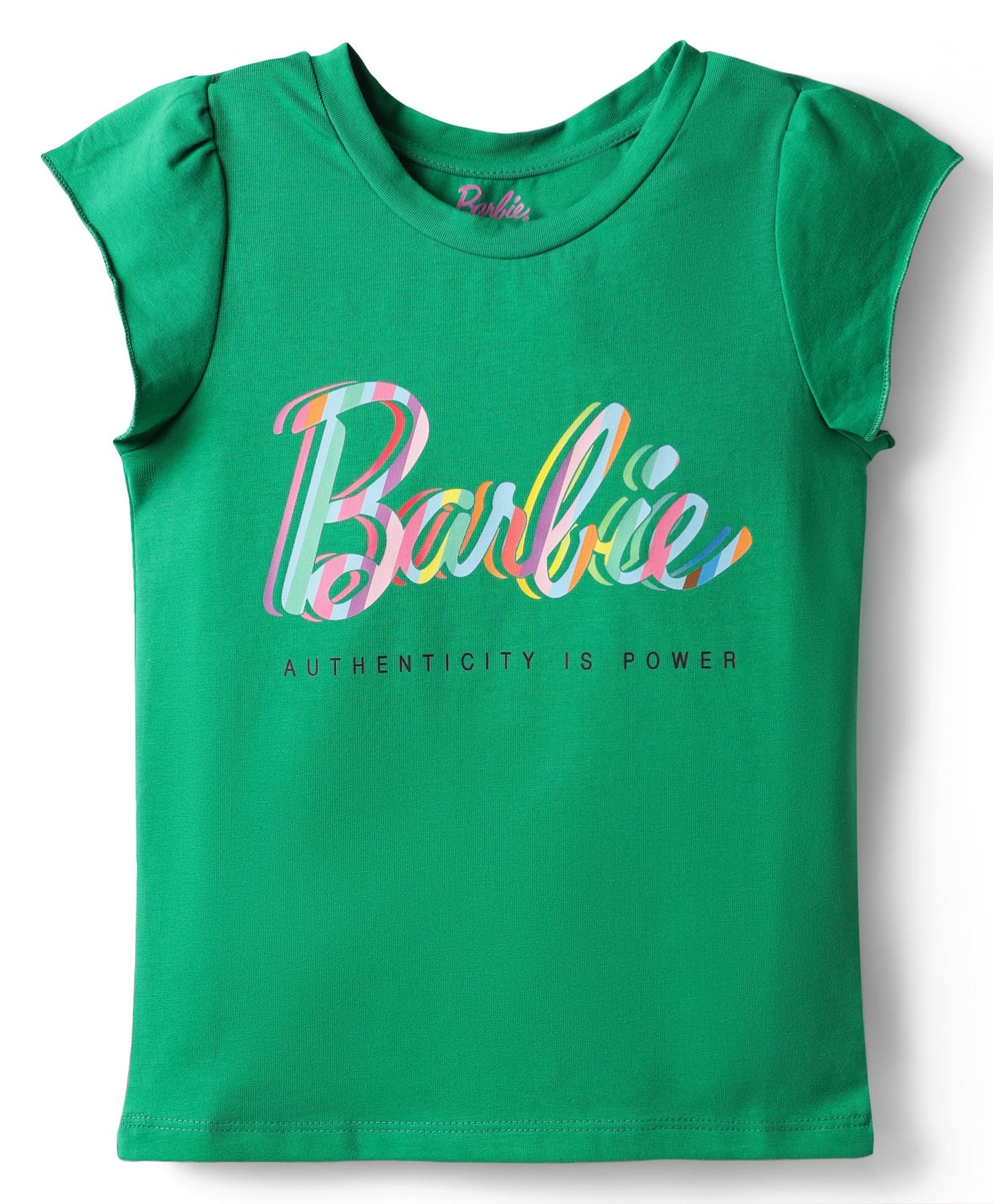 Rainbow Barbie Girls Green T-shirt