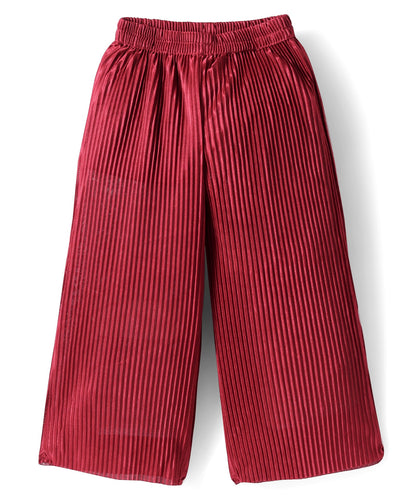 Glam up Girls Maroon Party Top with Pant Girls Co-ordinate set