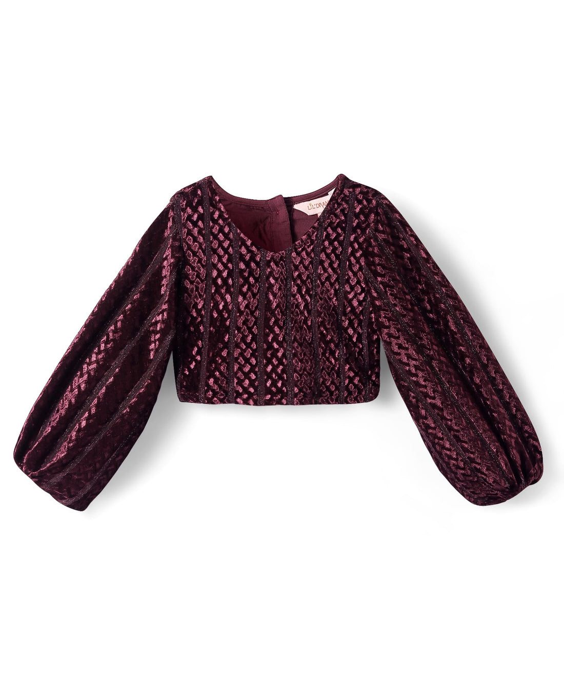 Razzle Dazzle Girls Party Wine Velvet Top With Skirt Set