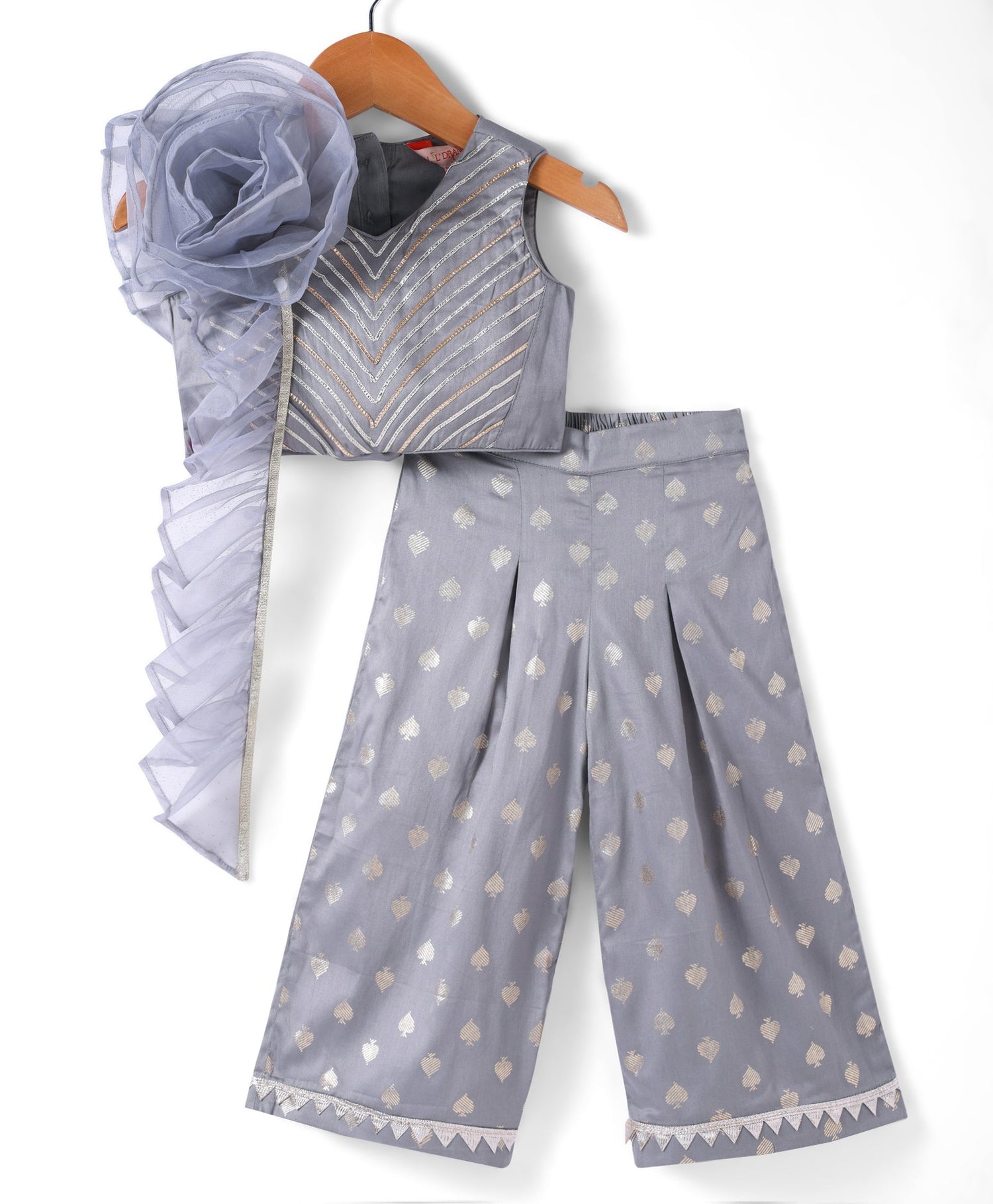 Mehfil Grey Girls Co-ordinate set for Girls