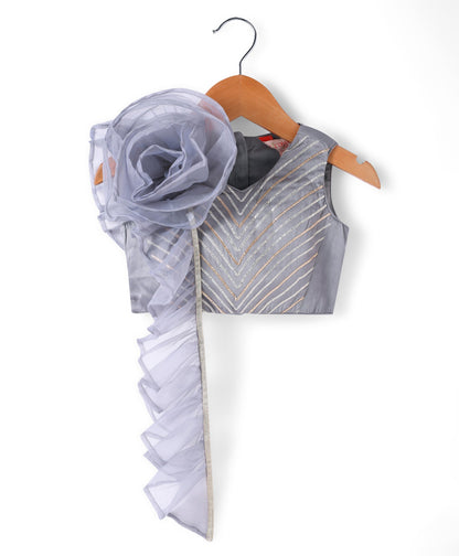 Mehfil Grey Girls Co-ordinate set for Girls