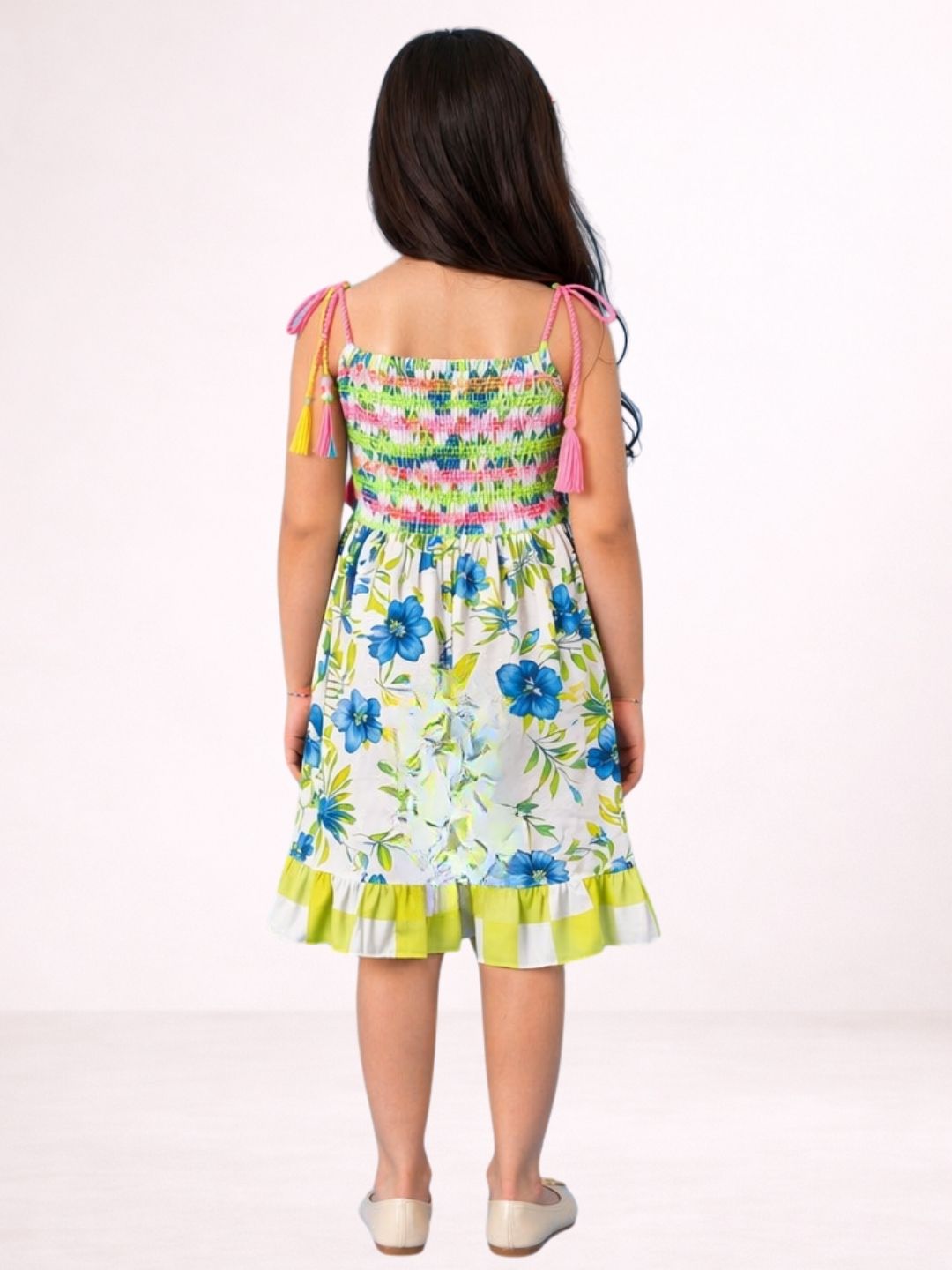 Petal Play Girls Green Dress