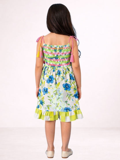 Petal Play Girls Green Dress