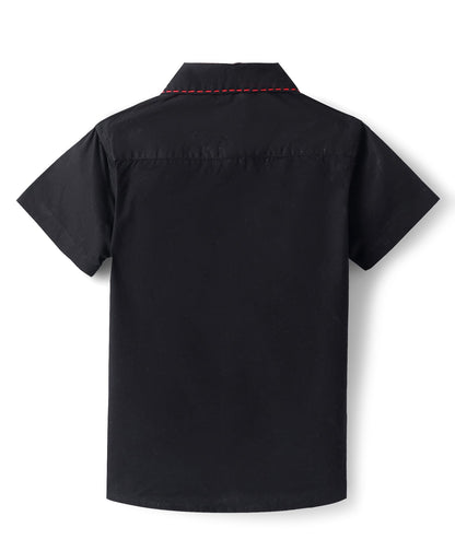 Roar at the Door Boys Black Printed Shirt
