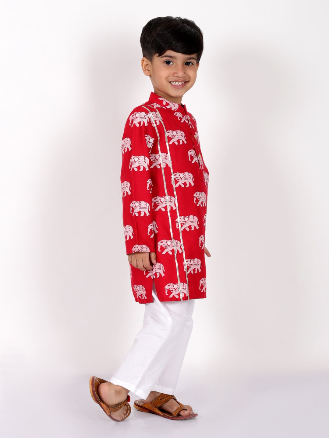 Trunk Tales Boys Red Kurta with Pant set