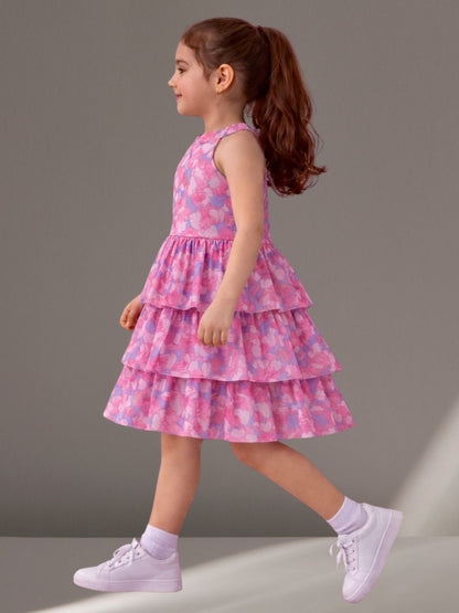 Glam Up Girls Pink Net Dress