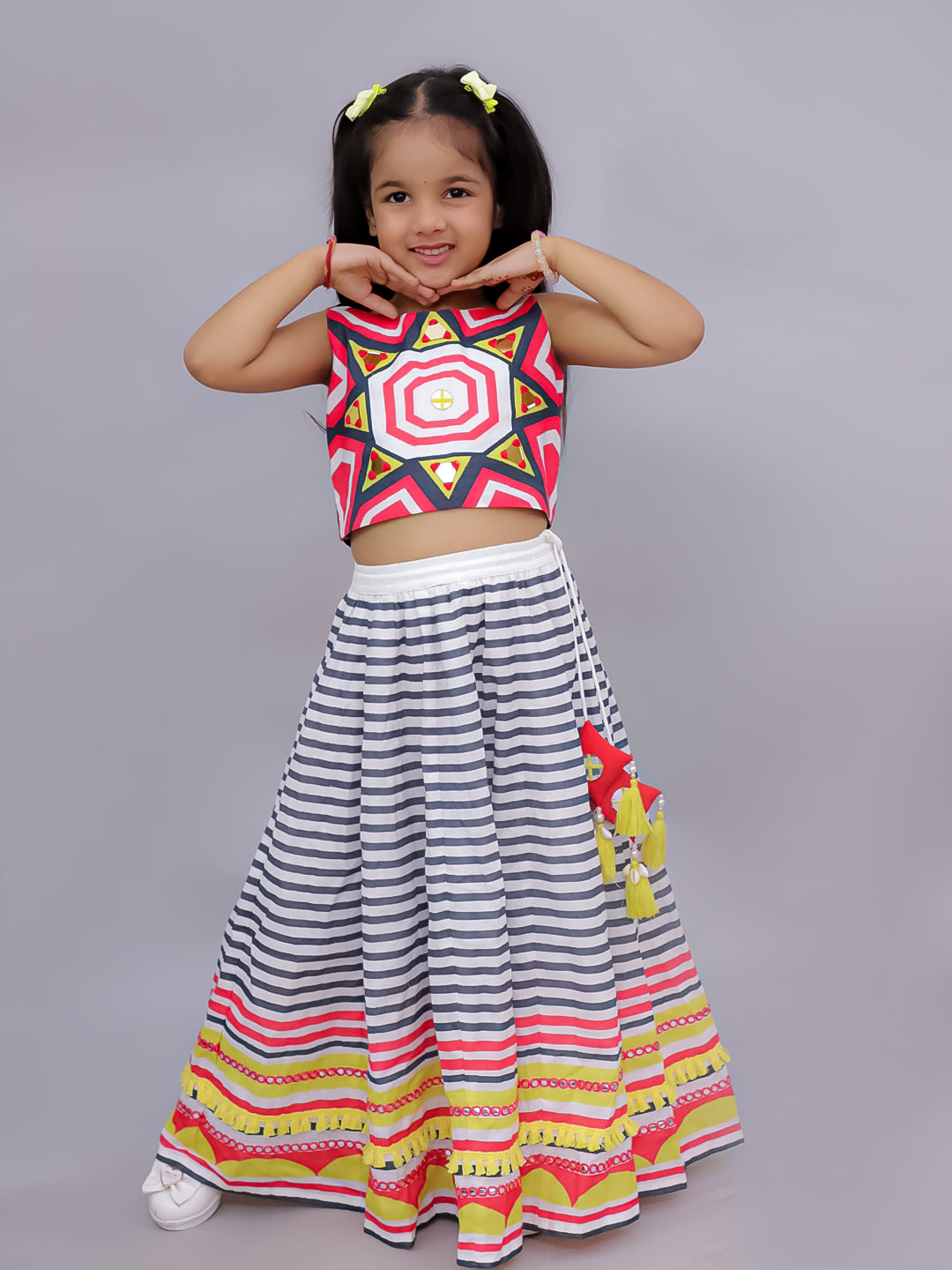 Shor-Gul Multicolor Lehanga Choli Set for Girls